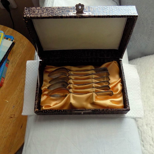 Silver spoons used, antique 833, approx. 50 grams, 100 years old