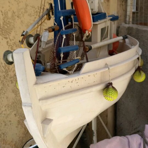 Fishing boat decoration used, wooden hull replica