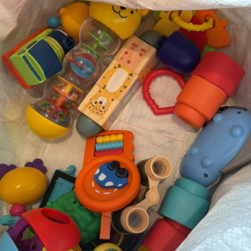 Various children's toys used