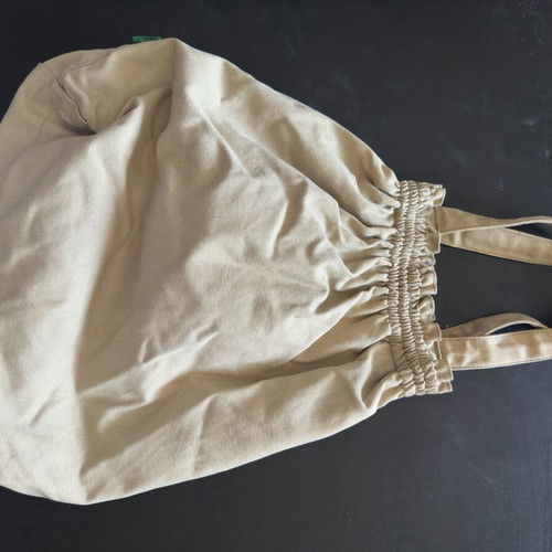 Benetton shoulder bag like new, beige cotton tote