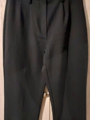 Zara pants black straight with ankle cuffs XL like new