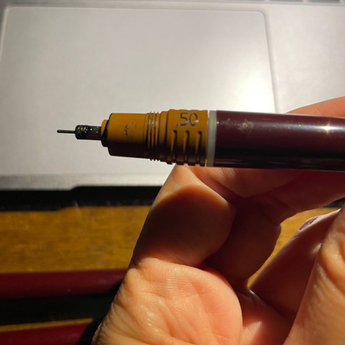 Professional drawing set used with tools and papers