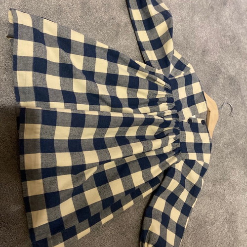 Petit Bateau blue check dress like new for ages 3-4