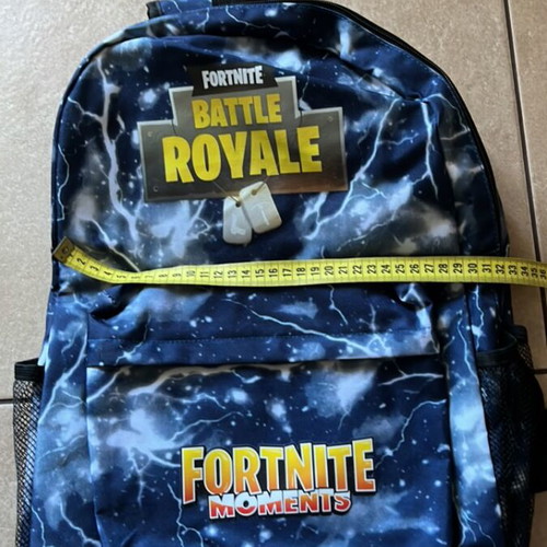Fortnite school backpack blue with broken front zipper