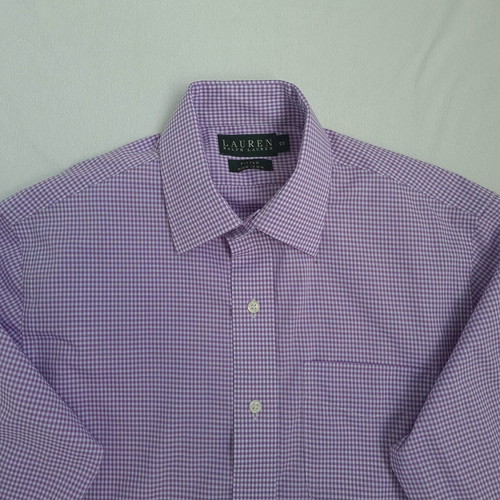 Lauren Ralph Lauren men's dress shirt size 38 15 S/M fitted non iron purple new