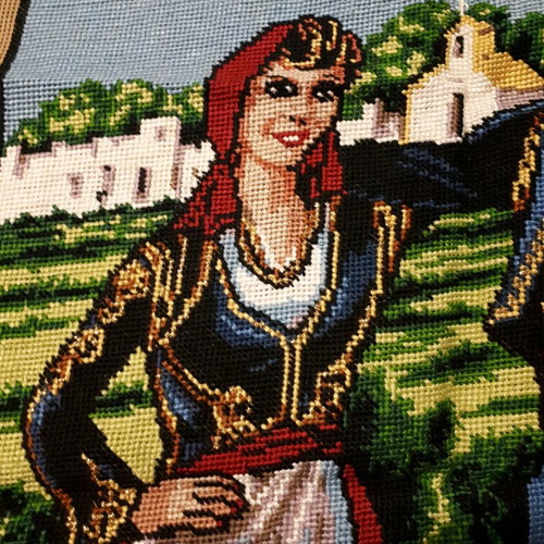 Embroidery Cretan couple like new with gold thread