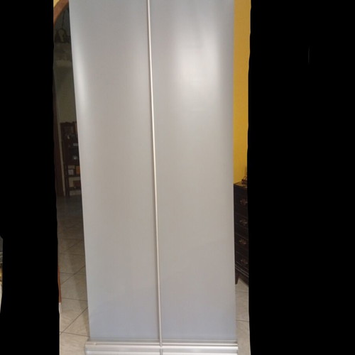 Roll up banner floor standing with aluminum telescopic pole like new