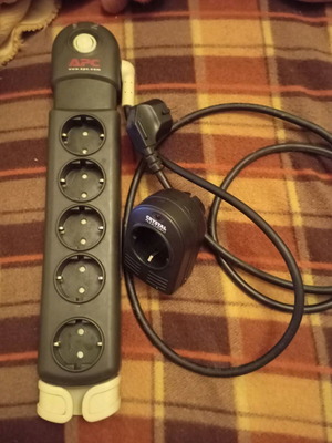 Apc safety power strip 5 outlets with switch and Crystal Audio safety plug used