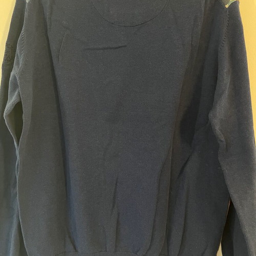 State of Art men's V-neck sweater with colorful jacquard pattern