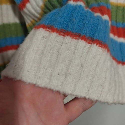 Simple colorful turtleneck sweater, size M