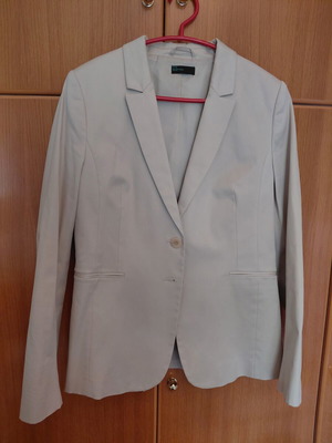 Benetton jacket beige cotton size M like new