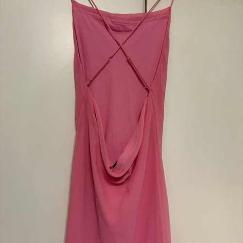 Bershka long airy dress fuchsia pink new, size small