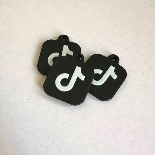 3D-Printed TikTok Keychain with NFC Chip made to order, multicolor