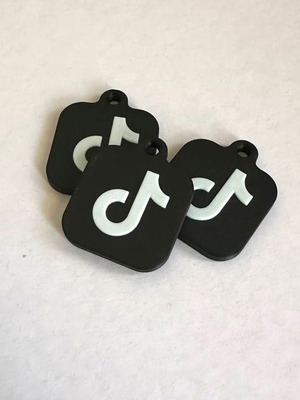 3D-Printed TikTok Keychain with NFC Chip made to order, multicolor