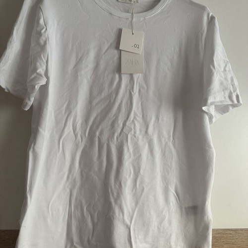 Zara cotton t shirt new, size L, white