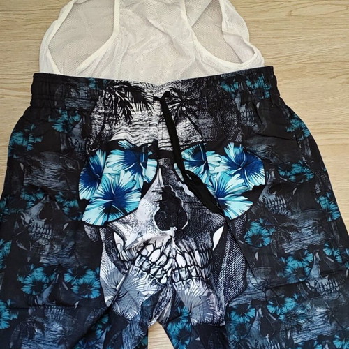 Men's Swim Shorts with 3D Print Size M New, Quick-Dry
