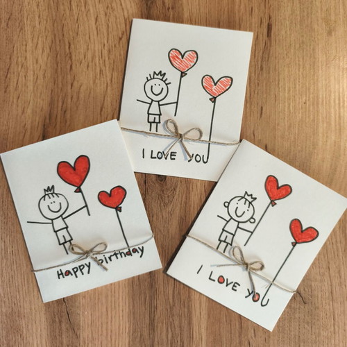 Handmade wishing cards with boys set of 3 like new