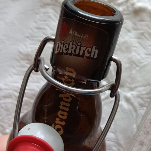 Collectible beer bottle with safety cap like new