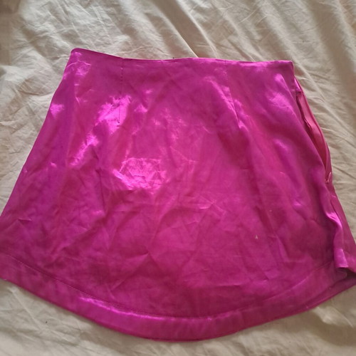 Satin mini skirt pink like new, high waist, size S