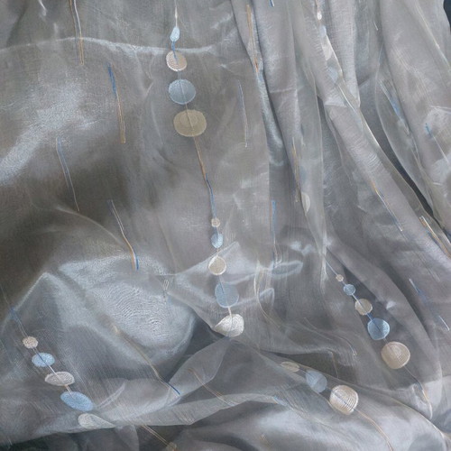 Curtains like new, two panels, double, gray-blue