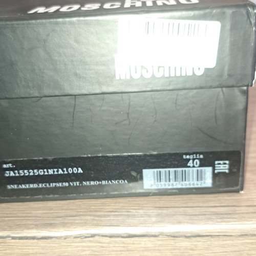 Love Moschino men's black leather sneakers new
