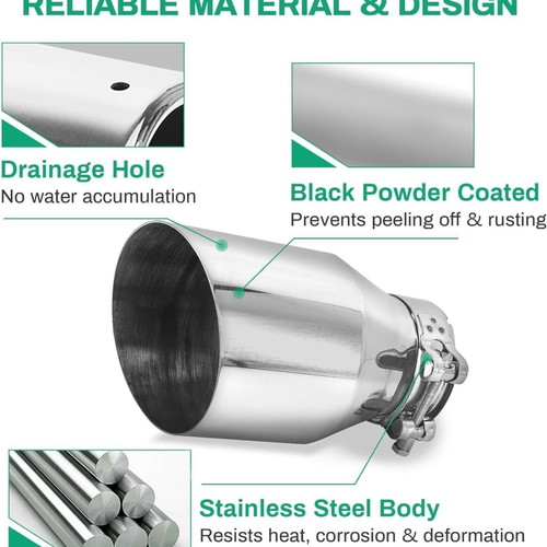 Krtopo AT424 chrome exhaust tip 63mm to 102mm