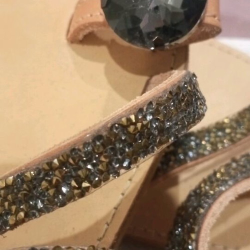 Women's handmade sandals like new with beads, size 39