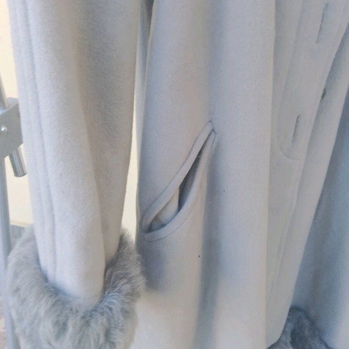 Yell vintage coat used, size S 36, gray turquoise