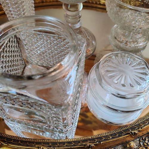Vintage glass lot with Avon, Anchor Hocking, Grapponia bowl, Soliflore vase