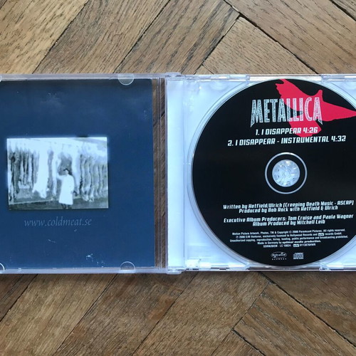 cd: Metallica - I disappear, single, cardboard version