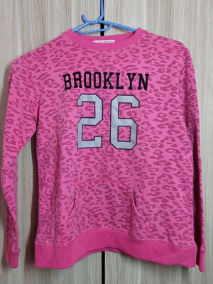 Evita kids leopard sweatshirt used, pink, age 12