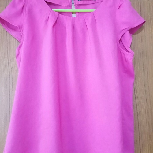 ZARA fuchsia blouse used, short sleeve, size M-L, viscose