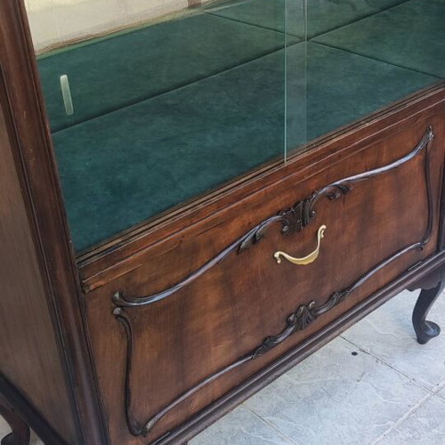 Walnut Display Cabinet like new
