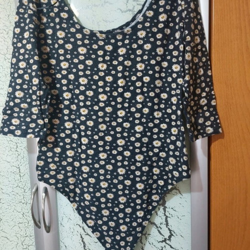 Tailly Weijl bodysuit with 3/4 sleeves used, size L, black