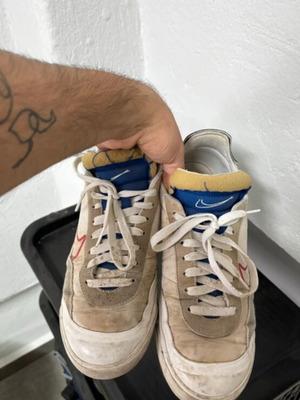 Nike Retro Low Sneakers used, size 41, white with black and beige details