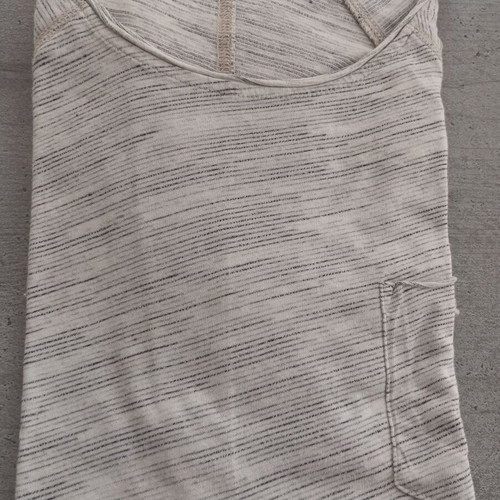 LCW Casual men's t-shirt with pocket, off-white melange, slim fit M/L