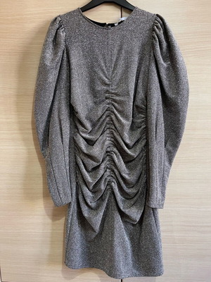 Twins silver dress like new, size M with puffed sleeves