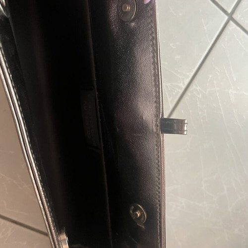 Silver clutch bag, hand-held, 33 cm
