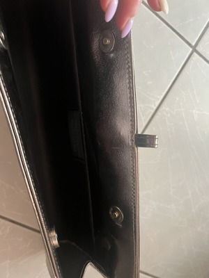 Silver clutch bag, hand-held, 33 cm