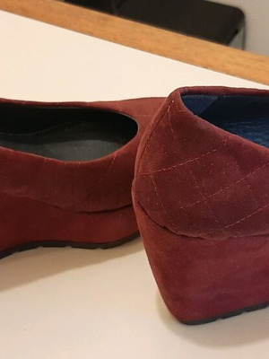 Winter platform shoes like new, bordeaux, 10cm heel, size 37