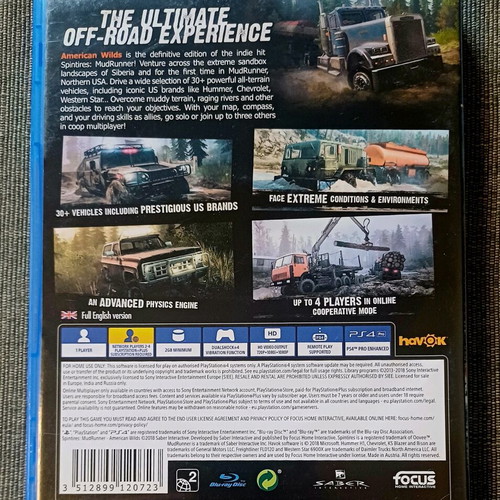 Spintires MudRunner American Wilds Edition PS4 used in excellent condition