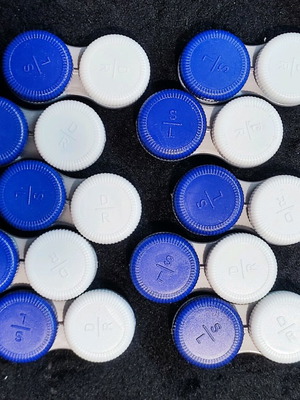 Contact lens cases new, set of 10 pieces