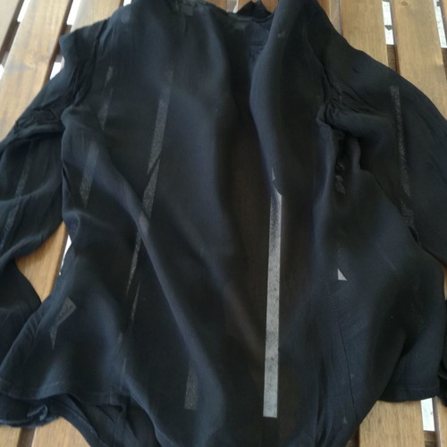 Zara sheer shirt used, medium size, black with ruffles