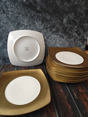 JL Coquet porcelain plates handpainted, set of 10, used