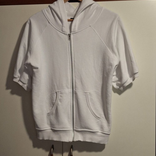 White jacket Voice M/L like new with hood and zipper