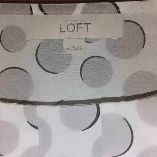 Polka dot shirt like new, white and gray