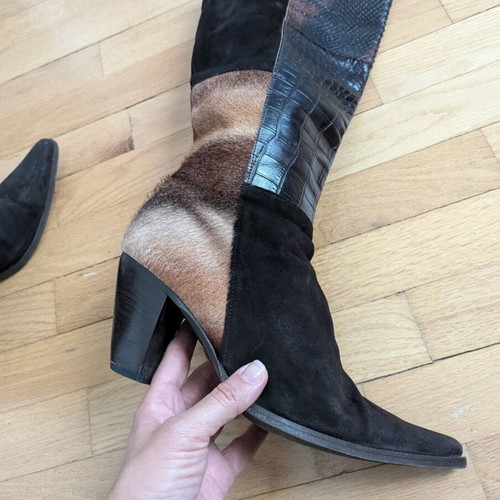 Italian women's boots new, size 40, beige and brown