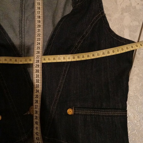 Denim sleeveless top MNG size L new, blue with gold details