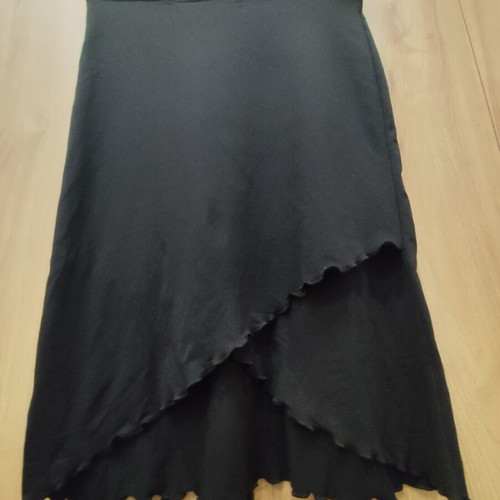 Black asymmetrical midi skirt with lettuce hem, like new, size L
