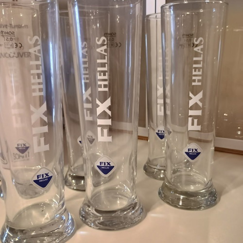 Fix Hellas Beer Glasses Set of 6 0.5lt New
